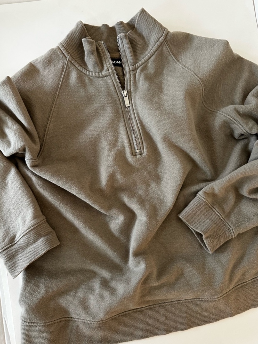 Naadam Women’s Quarter Zip Cotton/Cashmere Pullover Sweater Size M